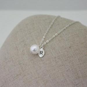 Pearl Necklace, Sterling Silver Pearl Necklace,..