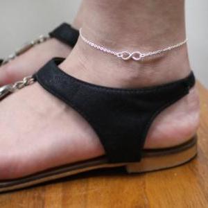 Sterling Silver Infinity Anklet,tiny Infinity..