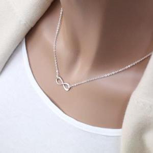Sterling Silver Infinity Necklace, Bridesmaid..