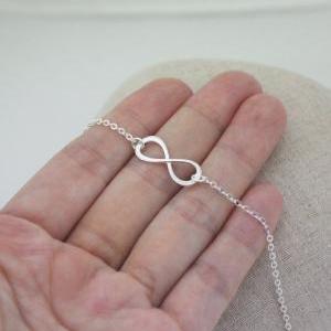 Sterling Silver Infinity Necklace, Bridesmaid..